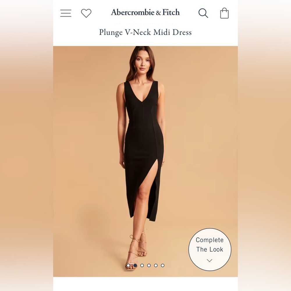 Abercrombie & Fitch Plunge V-Neck Midi Dress